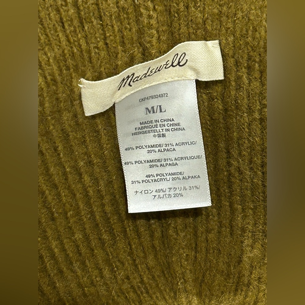 Madewell Fuzzy-Knit Bucket Hat in Spiced Olive , size M/L - Picture 7 of 7